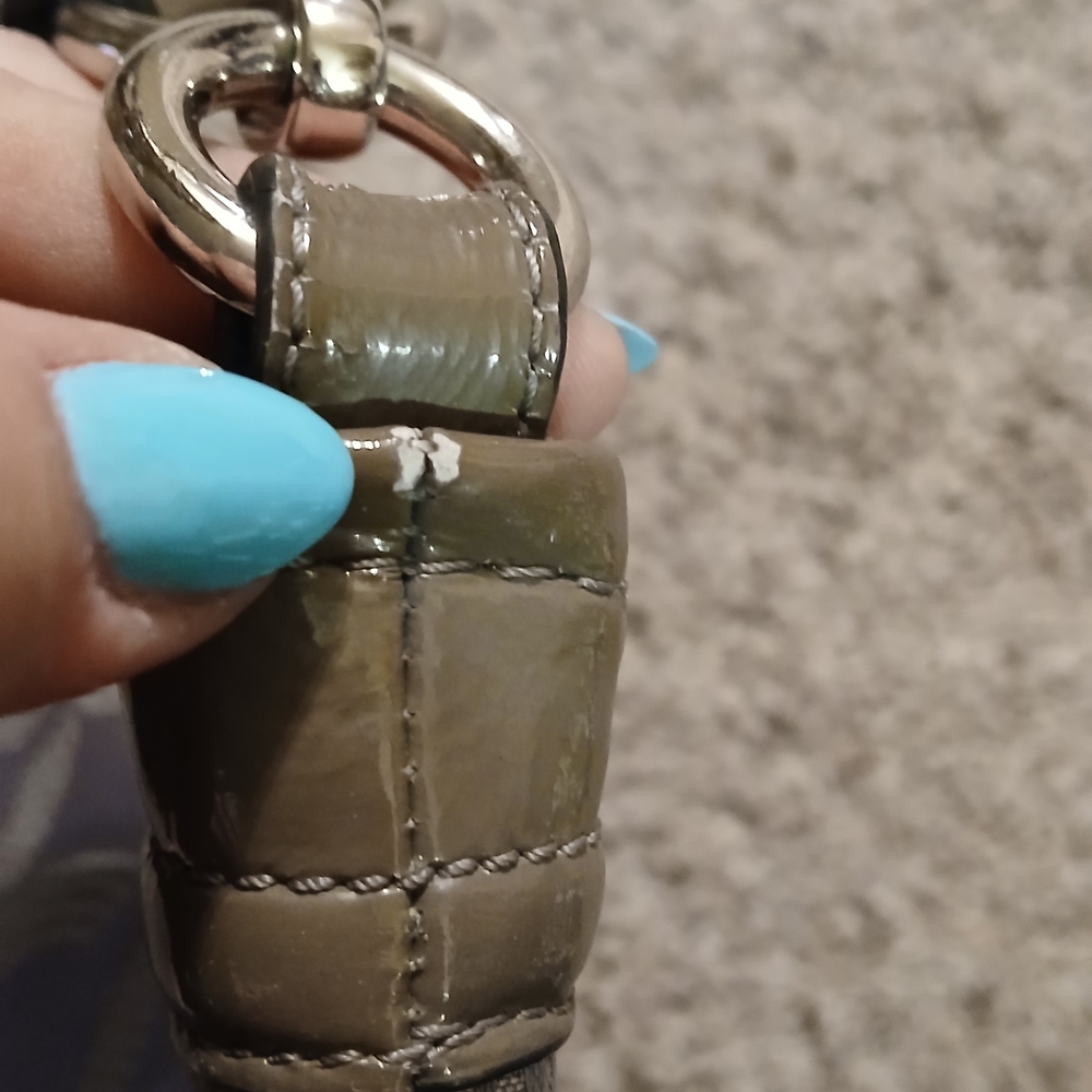 Coach Ashley Signature Hobo Bag Gray Satin Jacquard Patent Leather Trim - Picture 4 of 13